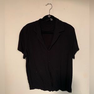 Black Casual Button Down